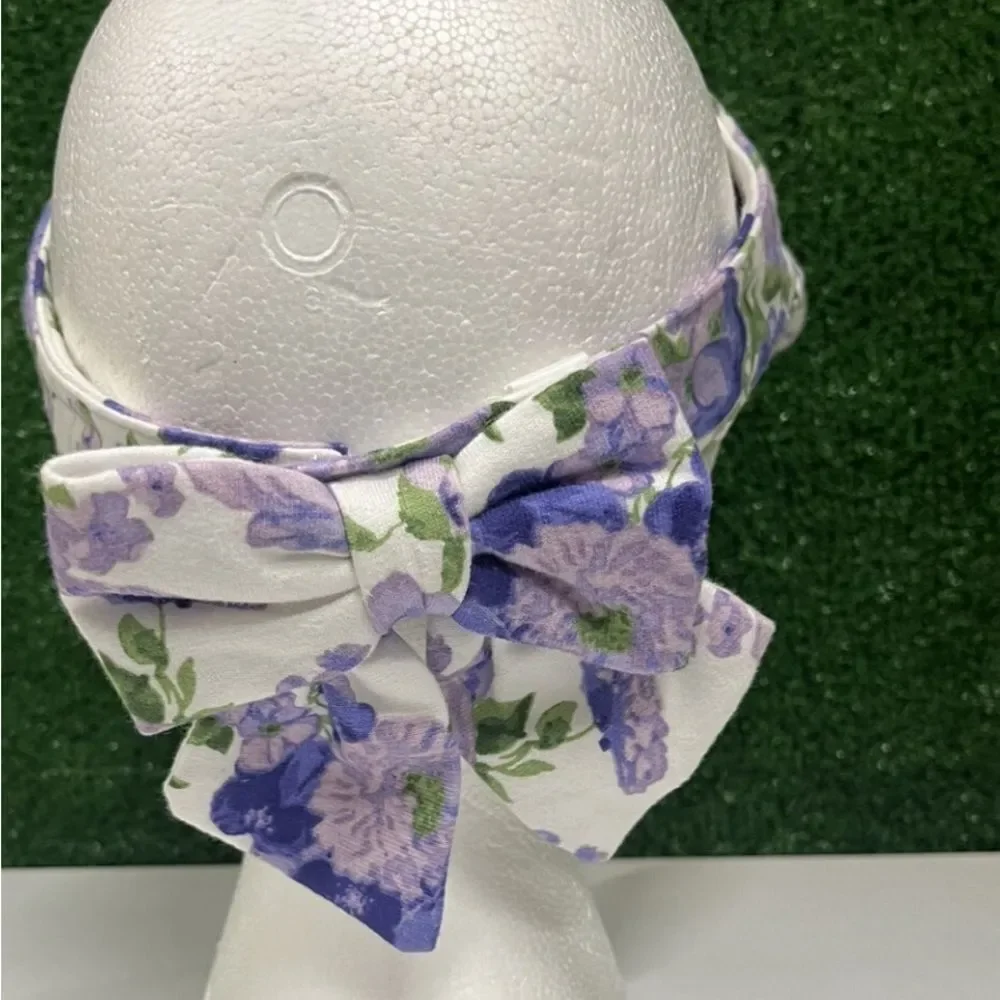NWT Janie and Jack Girls Purple White Visor with Bow Accent - Size 6-8